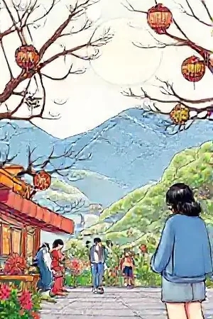 动漫《第七码头》封面：雾气笼罩的码头栈桥与一盏孤灯